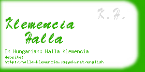 klemencia halla business card